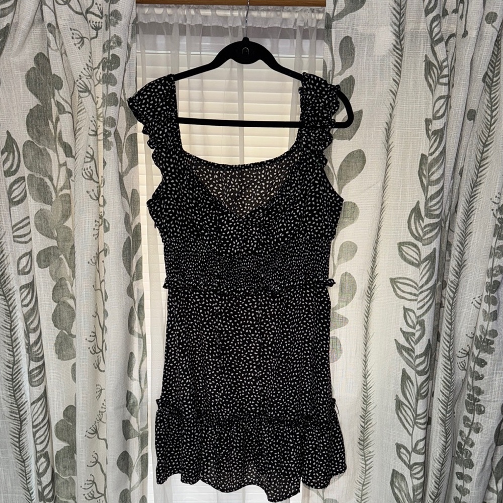 Black and White Polka Milkmaid Dot Dress